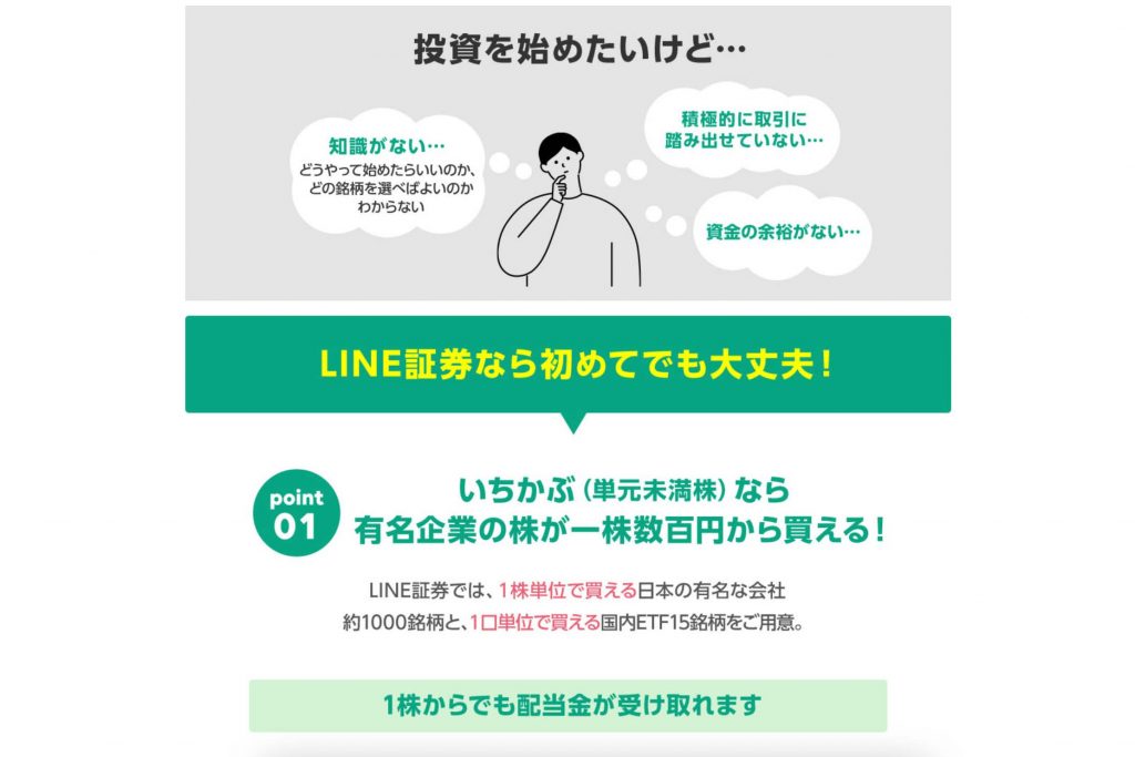 LINE証券の公式サイト画像